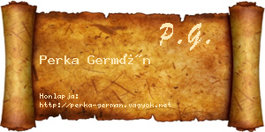 Perka Germán névjegykártya